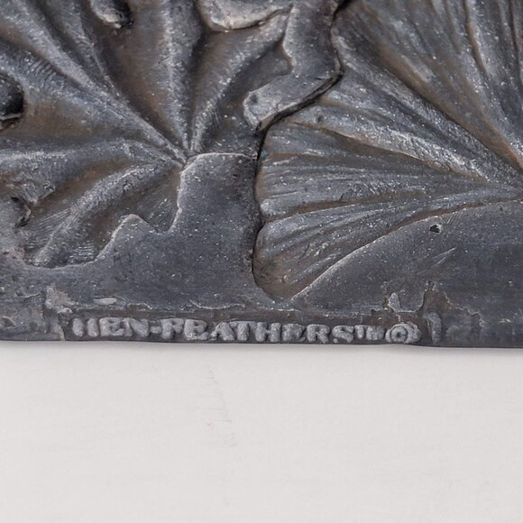 Vintage Hen-Feathers Coasters Leaf Designs 4 Coasters and Holder - Picture 9 of 9